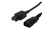 356.1260 IEC Device Cable IEC 60320 C14 - IEC 60320 C15 1m Black