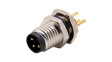 RND 205-01126 M8 Straight Plug Circular Sensor Connector, 3 Poles, A-Coded, Solder