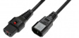 PC1002 IEC LOCK C13 to Male C14 plug, H05VV-F 3 X 1.00mm2, 0.5m, Black