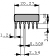 4608X-102-122LF Резисторная сборка, SIL 1.2 kΩ ± 2 %