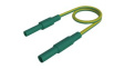 MAL S GG-B 100/2,5 GREEN YELL Test Lead, Plug, 4 mm - Socket, 4 mm, Green / Yellow, Nickel-Plated Brass, 1m