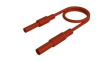 MAL S GG-B 200/2,5 RED Test Lead, Plug, 4 mm - Socket, 4 mm, Red, Nickel-Plated Brass, 2m