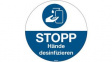 306895 Sanitise Your Hands, Floor Sign, German, White on Blue, Polyester, Mandatory Act