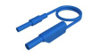 MAL S WS-B 100/2,5 BLUE Test Lead, Plug, 4 mm - Socket, 4 mm, Blue, Nickel-Plated Brass, 1m