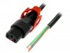 IEC-PC1632 Cable; IEC C13 female,wires; 2m; with IEC LOCK+ locking; black