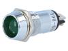 R9-86L-01-12GREEN, Индикат.лампа: LED; вогнутый; 12ВDC; Отв: O14,2мм; IP40; латунь, SCI