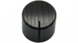 RND 210-00334 Aluminium Knob, black, 6.4 mm shaft