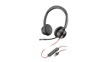 214406-01 Headset, Blackwire 8225, Stereo, On-Ear, 20kHz, USB, Black