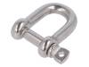 SZE-D8-A4, Dee shackle; acid resistant steel A4; for rope; Size: 8mm, KRAFTBERG