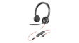 213938-01 Headset, Blackwire 3300, Stereo, On-Ear, 20kHz, Stereo Jack Plug 3.5 mm/USB, Bla
