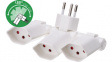 130928 Foldable plug-in socket clip-clap, 3 x Type J (T13), White