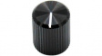 RND 210-00349 Aluminium Knob, black, 3.2 mm shaft