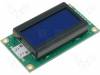 RC0802A-BIY-ESX, Дисплей: LCD; алфавитно-цифровой; STN Negative; 8x2; голубой; LED, RAYSTAR OPTRONICS