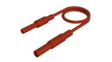 MAL S GG-B 100/2,5 RED Test Lead, Plug, 4 mm - Socket, 4 mm, Red, Nickel-Plated Brass, 1m
