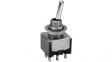 M2022ES4W01 Miniature Toggle Switch, On-None-On, Soldering Lugs