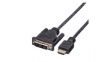 11.04.5516 Video Cable, DVI-D 18 + 1-Pin Male - HDMI Plug, 1920 x 1080, 1.5m