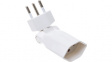 128964 Foldable plug-in socket clip-clap, Type J (T13), White