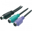 PB-555-Y Y-кабель длиной 0.6 m PS/2 – 2 x PS/2 разъем – розетка