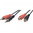 AC9-1,5M/BK-R Extension cable audio stereo cinch 1.5 m
