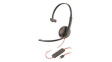209748-201 USB-C Headset, Blackwire 3200, Mono, On-Ear, 20kHz, USB, Black / Red