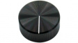 RND 210-00352 Aluminium Knob, black, 6.4 mm shaft