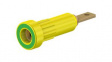 23.1011-20 Press-in Socket diam. 2mm Green / Yellow 25A 60V Nickel-Plated