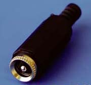 DJK-00B, Разъем питания штыревой 2,5х5,5мм (п) на кабель с амортизатором, China