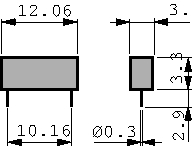 MK06-4-B, Датчик с язычковым контактом 1 замыкающий контакт (NO) 30 V 0.1 A, MEDER