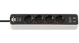 1153240026 Outlet Strip 4x Type F (CEE 7/3)/USB - Type F (CEE 7/4) Black / White 1.5m