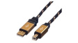 11.02.8805 Cable USB-A Plug - USB-B Plug 4.5m USB 2.0 Black / Gold