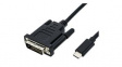 11.04.5830 Video Cable, USB-C Plug - DVI-D 24 + 1-Pin Male, 3840 x 2160, 1m
