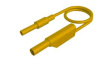 MAL S WS-B 100/2,5 YELLOW Test Lead, Plug, 4 mm - Socket, 4 mm, Yellow, Nickel-Plated Brass, 1m