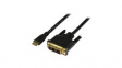 HDCDVIMM2M Video Cable, HDMI Mini Plug - DVI-D 18 + 1-Pin Male, 1920 x 1200, 2m