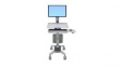 24-198-055 Single LCD Monitor Mobile Workstation with CPU Holder, Adjustable, 432 x 521mm x
