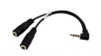 11.09.4441 Audio Adapter, Angled, 3.5 mm Plug - 2x 3.5 mm Socket