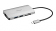 K33820WW USB Hub, 7x HDMI Socket/USB A Socket/USB C Socket/microSD Card Slot/RJ45 - USB C
