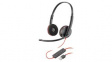 209745-22 Headset, Blackwire 3200, Stereo, On-Ear, 20kHz, USB, Black / Red