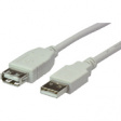 11.99.8961 USB 2.0 Cable, A to A, Male to Female 3 m Grey