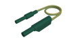 MAL S WS-B 100/2,5 GREEN YELL Test Lead, Plug, 4 mm - Socket, 4 mm, Green / Yellow, Nickel-Plated Brass, 1m