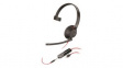 207587-201 USB-C Headset, Blackwire 5200, Mono, On-Ear, 8kHz, USB/Stereo Jack Plug 3.5 mm, 