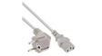 RND 465-00925 Mains Cable Type F (CEE 7/7) - IEC 60320 C13 1.8m White
