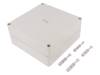 11091301 Plastic Enclosure Without Knockouts, 180 x 180 x 84 mm, Polystyrene, IP66, Grey
