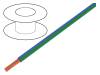 LGY0.35-BL/GR Провод; LgY; многопров; Cu; 0,35мм2; сине-зеленый; ПВХ; 300/500В
