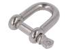 SZE-D10-A4 Dee shackle; acid resistant steel A4; for rope; Size: 10mm