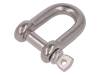 SZE-D6-A4 Dee shackle; acid resistant steel A4; for rope; Size: 6mm
