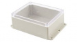RP1285BFC Flanged Enclosure with Clear Lid 186x146x75mm Light Grey ABS/Polycarbonate IP65