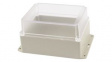 RP1385BFC Flanged Enclosure with Clear Lid 186x146x110mm Light Grey ABS/Polycarbonate IP65