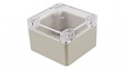 RZ0366C Plastic Enclosure with Clear Lid 82x80x55mm Beige ABS IP65