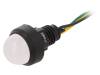 LGY-D20-230ACWK Индикат.лампа: LED; выпуклый; 230ВAC; Отв: O13мм; IP40; пластмасса