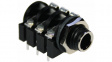 ACJS-MH Jack socket panel-mount, 6.35 mm Black 3 Poles